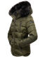 Marikoo Lotus warme Damen Winterjacke gesteppt mit Kunstfell Olive Größe L - Gr. 40