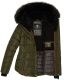Marikoo Lotus warme Damen Winterjacke gesteppt mit Kunstfell Olive Größe L - Gr. 40