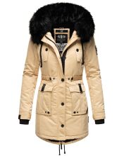 Navahoo Luluna Princess Damen Kunstfell Winterjacke Beige Gr&ouml;&szlig;e S - Gr. 36