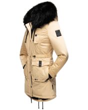Navahoo Luluna Princess Damen Kunstfell Winterjacke Beige Gr&ouml;&szlig;e S - Gr. 36