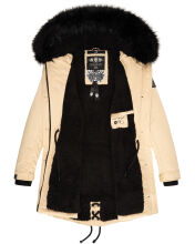 Navahoo Luluna Princess Damen Kunstfell Winterjacke Beige Gr&ouml;&szlig;e S - Gr. 36