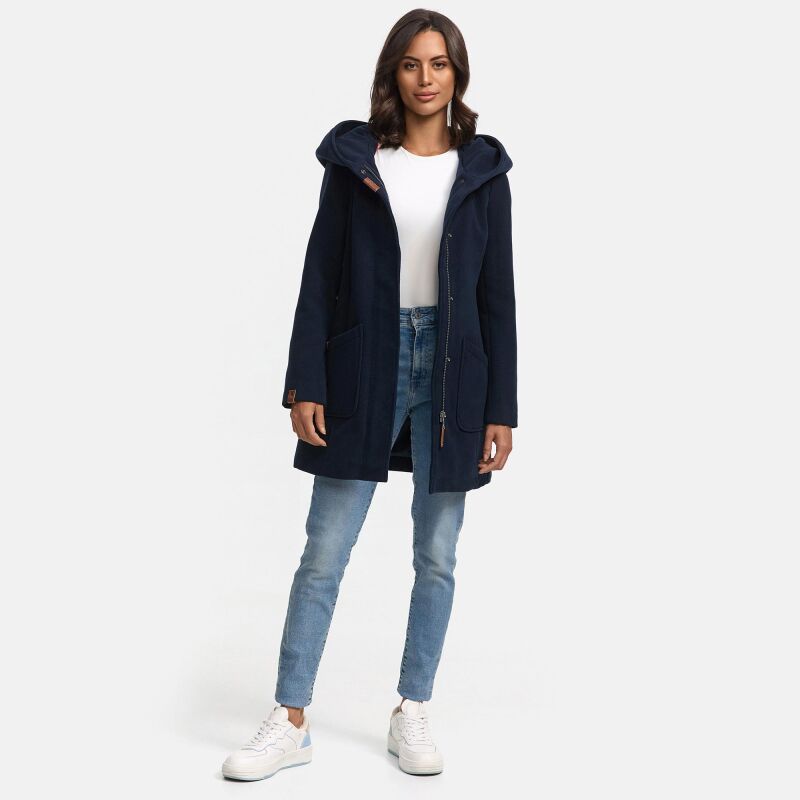 Marikoo Maikoo Damen Trenchcoat Wintermantel Dark Navy Gr&ouml;&szlig;e L - Gr. 40