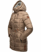 Navahoo Daliee Damen Winter Steppjacke B876 Taupe Gr&ouml;&szlig;e XS - Gr. 34
