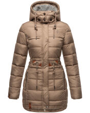 Navahoo Daliee Damen Winter Steppjacke B876 Taupe Gr&ouml;&szlig;e L - Gr. 40