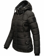 Navahoo Renesmee Damen Winter Steppjacke mit Kapuze Schwarz-Gr.XS