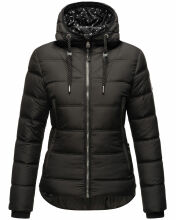 Navahoo Renesmee Damen Winter Steppjacke mit Kapuze Schwarz-Gr.S