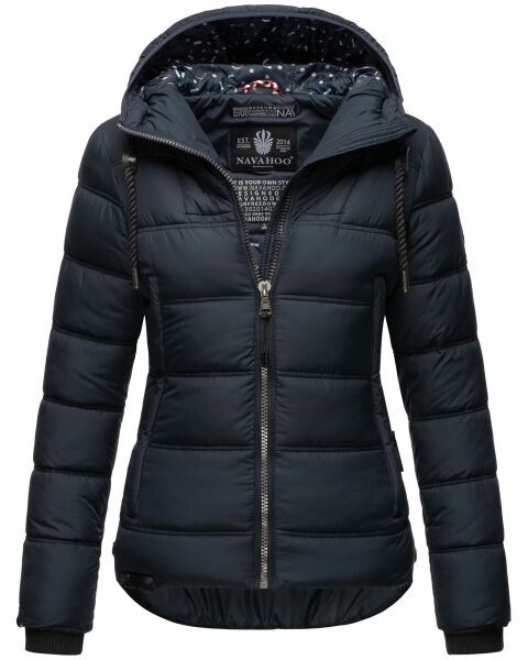 Navahoo Renesmee Damen Winter Steppjacke mit Kapuze Navy-Gr.XS