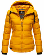 Navahoo Renesmee Damen Winter Steppjacke mit Kapuze Gelb-Gr.XS