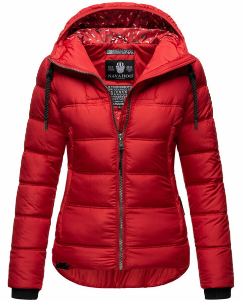 Navahoo Renesmee ladies winter hooded quilted jacket Rot-Gr.S