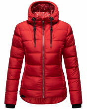 Navahoo Renesmee Damen Winter Steppjacke mit Kapuze Rot-Gr.S