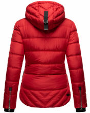 Navahoo Renesmee Damen Winter Steppjacke mit Kapuze Rot-Gr.S