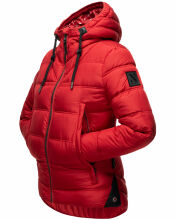 Navahoo Renesmee Damen Winter Steppjacke mit Kapuze Rot-Gr.S