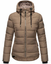 Navahoo Renesmee Damen Winter Steppjacke mit Kapuze Taupe-Gr.XS