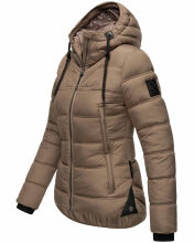 Navahoo Renesmee Damen Winter Steppjacke mit Kapuze Taupe-Gr.XS