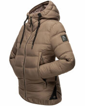 Navahoo Renesmee Damen Winter Steppjacke mit Kapuze Taupe-Gr.XS