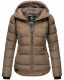 Navahoo Renesmee Damen Winter Steppjacke mit Kapuze Taupe-Gr.XS