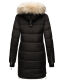 Marikoo Chaskaa Damen lange Winter Steppjacke mit KunstfellKragen Schwarz-Gr.XXL