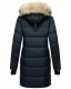 Marikoo Chaskaa ladies long winter quilted jacket with faux fur collar Navy-Gr.XS