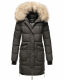Marikoo Chaskaa ladies long winter quilted jacket with faux fur collar Anthrazit-Gr.XS