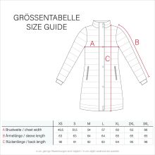 Marikoo Chaskaa Damen lange Winter Steppjacke mit KunstfellKragen Anthrazit-Gr.L