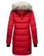 Marikoo Chaskaa ladies long winter quilted jacket with faux fur collar Rot-Gr.L