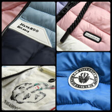 Navahoo Lulana Damen Steppjacke Colour Blocking Design Kulti-Past.-Gr.M
