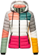 Navahoo Lulana Damen Steppjacke Colour Blocking Design Kulti-Dark2-Gr.XS