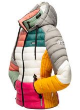 Navahoo Lulana Damen Steppjacke Colour Blocking Design Kulti-Dark2-Gr.XS