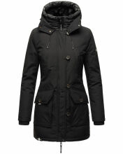 Navahoo Freezestoorm Damen Parka Winterjacke gefüttert mit Kapuze Schwarz Größe XS - Gr. 34