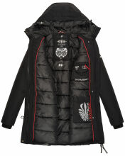 Navahoo Freezestoorm Damen Parka Winterjacke gefüttert mit Kapuze Schwarz Größe XS - Gr. 34