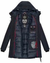 Navahoo Freezestoorm Damen Parka Winterjacke gefüttert mit Kapuze Navy Größe XS - Gr. 34