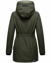 Navahoo Freezestoorm Damen Parka Winterjacke gefüttert mit Kapuze Olive Größe XS - Gr. 34