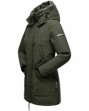 Navahoo Freezestoorm Damen Parka Winterjacke gefüttert mit Kapuze Olive Größe XS - Gr. 34