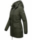 Navahoo Freezestoorm Damen Parka Winterjacke gefüttert mit Kapuze Olive Größe XS - Gr. 34