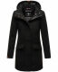 Marikoo Leilaniaa ladies coat trench hooded winter Schwarz Größe XS - Gr. 34