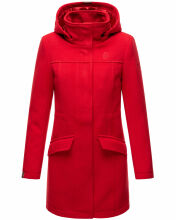Marikoo Leilaniaa Damen Mantel Trenchcoat Wintermantel mit Kapuze Rot Größe S - Gr. 36