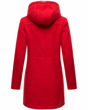Marikoo Leilaniaa Damen Mantel Trenchcoat Wintermantel mit Kapuze Rot Größe S - Gr. 36