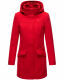 Marikoo Leilaniaa Damen Mantel Trenchcoat Wintermantel mit Kapuze Rot Größe S - Gr. 36