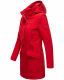 Marikoo Leilaniaa Damen Mantel Trenchcoat Wintermantel mit Kapuze Rot Größe S - Gr. 36