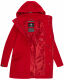 Marikoo Leilaniaa Damen Mantel Trenchcoat Wintermantel mit Kapuze Rot Größe S - Gr. 36
