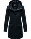 Marikoo Leilaniaa Damen Mantel Trenchcoat Wintermantel mit Kapuze Navy Größe L - Gr. 40