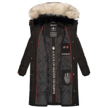 Marikoo Schneesternchen ladies long winter hooded quilted jacket Schw.-Gr.XS
