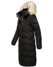Marikoo Schneesternchen ladies long winter hooded quilted jacket Schw.-Gr.XS