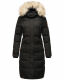 Marikoo Schneesternchen Damen lange Winter Steppjacke mit Kapuze Schwarz XS - Gr. 34