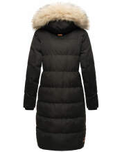 Marikoo Schneesternchen ladies long winter hooded quilted jacket Schw.-Gr.XL
