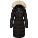 Marikoo Schneesternchen Damen lange Winter Steppjacke mit Kapuze Schwarz XXL - Gr. 44