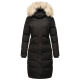 Marikoo Schneesternchen Damen lange Winter Steppjacke mit Kapuze Schwarz XXL - Gr. 44