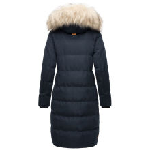 Marikoo Schneesternchen ladies long winter hooded quilted jacket Navy-Gr.XS