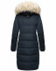Marikoo Schneesternchen ladies long winter hooded quilted jacket Navy-Gr.XS