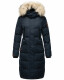 Marikoo Schneesternchen ladies long winter hooded quilted jacket Navy-Gr.S